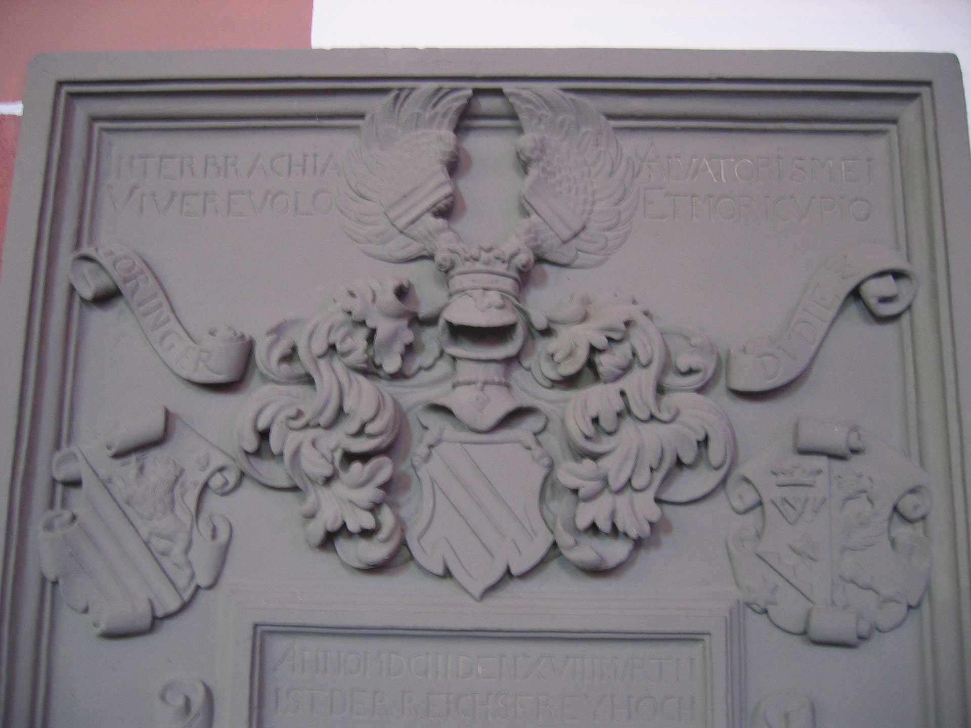 Oberseite Gedenktafel Johann Christoph von der Grün
